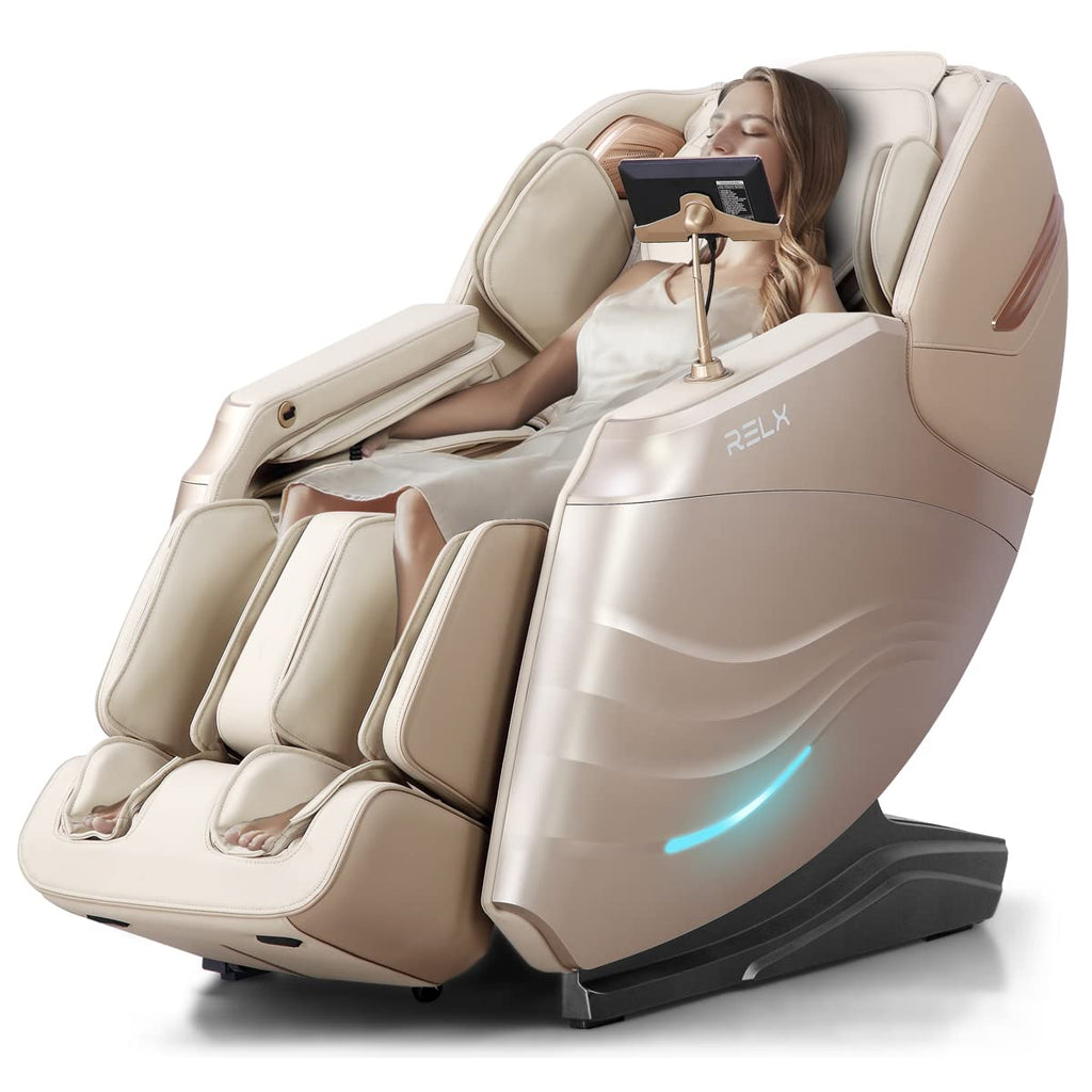 RELX 2025 Massage Chair Full Body, Zero Gravity SL-Track Shiatsu Massage Chair Built-in Heat System, Airbag Massage, with Body Scan, Deep Yoga Stretch, Calfrest Extension and AI Control(Brown)