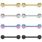 Ruifan 316L Stainless Steel Nipple Shield Barbell Ring Bar Body Piercing 14G