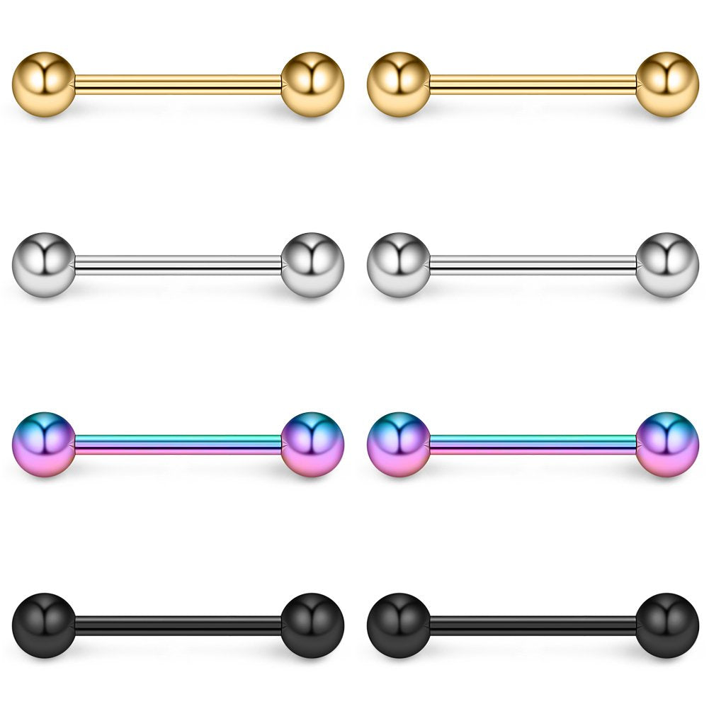 Ruifan 316L Stainless Steel Nipple Shield Barbell Ring Bar Body Piercing 14G