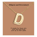 BOLAGTIER Bubble Letter Halskette Goldbeschichteter Ballon Anfangsbuchstabe Massiver Bubble Alphabet Anhänger Halskette Trendiger Schmuck Geschenk für Frauen (D, Gold)