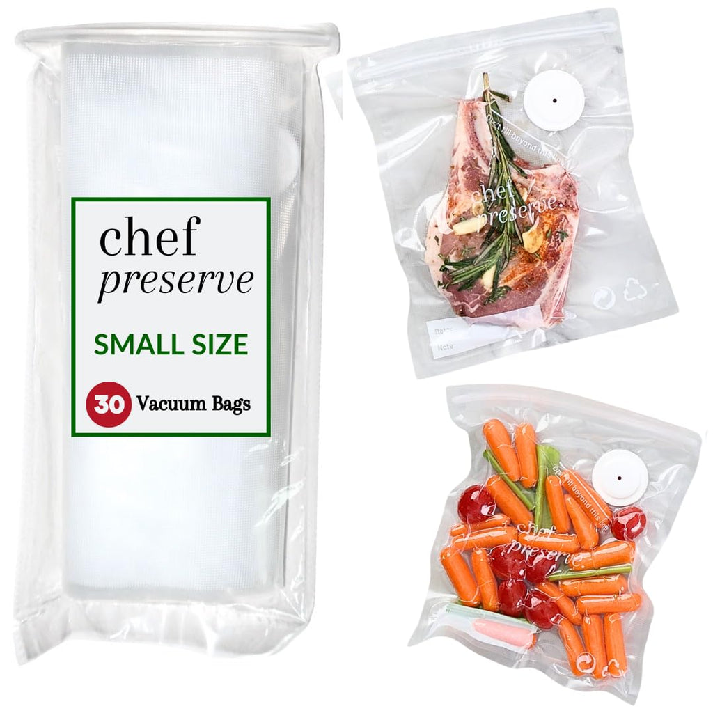 Chef Preserve Compact Vacuum Sealer for Food (Vacuum Sealer Machine + 10 Reusable Vacuum Bags) Powerful Handheld Vacuum Sealer Machine, Seal Meal Saver, Portable Food Sealer