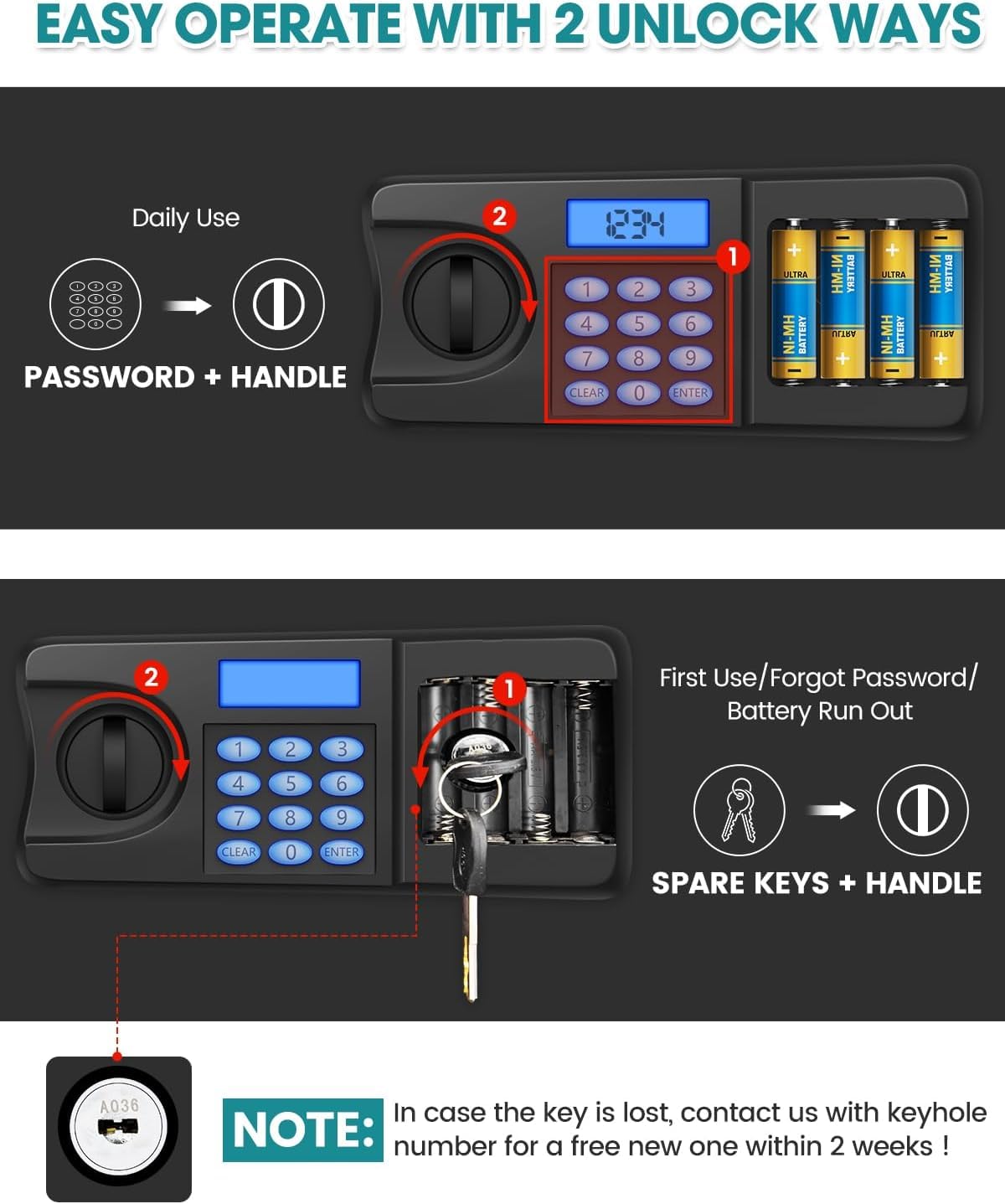 2.6 Cuft Home Safe Box With Fireproof Waterproof Bag, Backlight Programmable Keypad, Smart Alert, Security Digital Office Safe Box For Business Money Jewelry Valuables