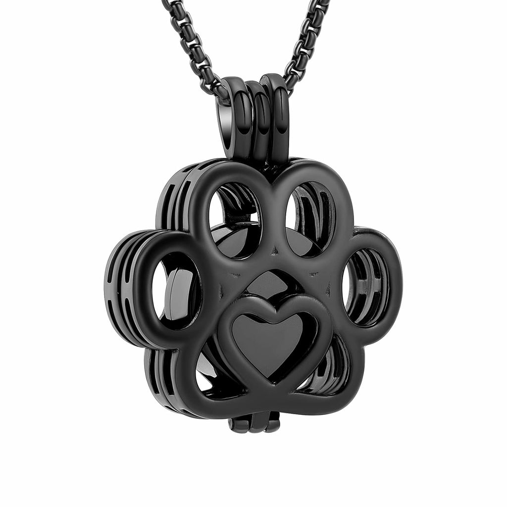 Oinsi Pet Cremation Jewelry For Ashes For Dog/Cat Paw Stainless Steel Memorial Locket Urn Necklace Inside Mini Case Keepsake Cremation Jewelry Women Men