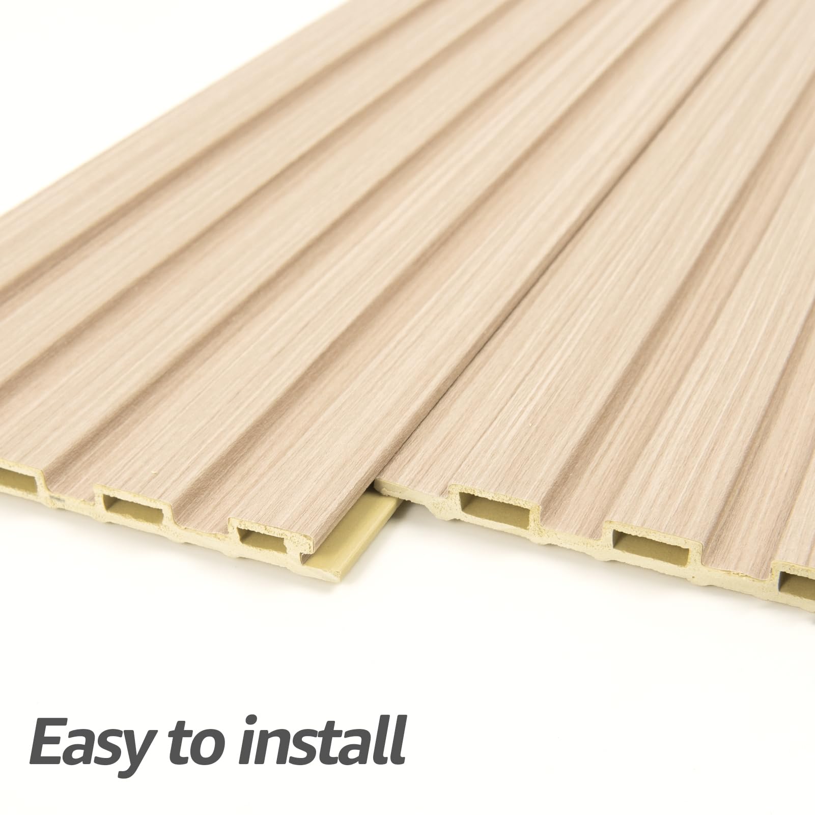 Art3d WPC Wainscoting Panels, 16-Pack 48 x 6 Inch 3D Wall Accents for Interior Wall Decor, Living Room, Bedroom, Oak