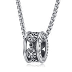 Viking Ring Necklace for Men 925 Sterling Silver Compass/Triquetra/Triskelion/Talisman/Rune/Valknut/Dragon/Odin Pendant Necklace Amulet Jewelry Gifts for Father Son Boyfriend Brother