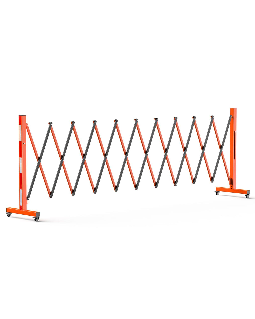Folding Security Gate Expandable Barricade, Heavy-Duty Retractable Barrier with Wheels for Crowd Control, Traffic, Parking Lots, Warehouses & Residential Use, Lockable Casters, Weather-Resistant Steel