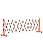 Folding Security Gate Expandable Barricade, Heavy-Duty Retractable Barrier with Wheels for Crowd Control, Traffic, Parking Lots, Warehouses & Residential Use, Lockable Casters, Weather-Resistant Steel