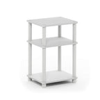 Furinno Just 3-Tier Turn-N-Tube End Table / Side Table / Night Stand / Bedside Table with Plastic Poles, 1-Pack, French Oak Grey/Black
