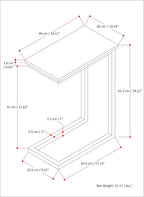 SIMPLIHOME Skyler 18-inch Wide Metal Table in White/Gold, C-Shaped Industrial-Style Side Table with Genuine Marble Top for Living Room, Bedroom, or Home Office