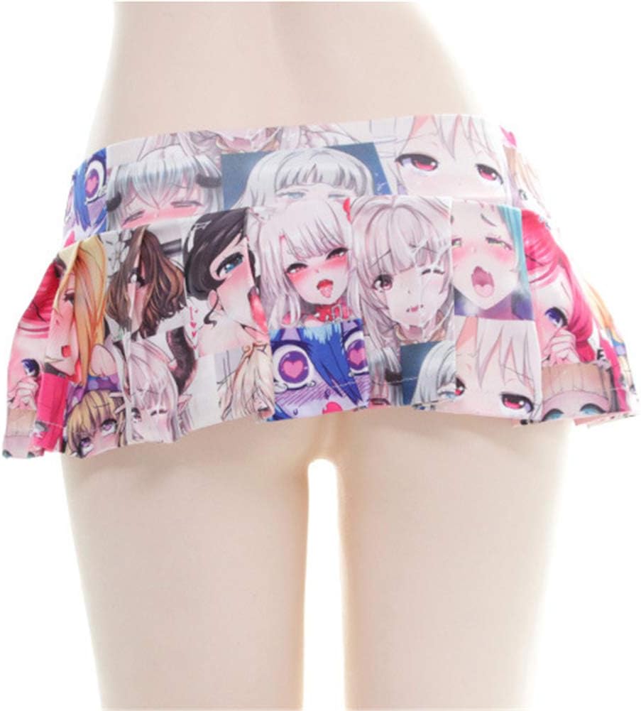 Lichma Mini Skirt,Women Sexy Cosplay Japanese Schoolgirls Anime Print Pleated Skirt Lingerie Sleepwear Nightwear