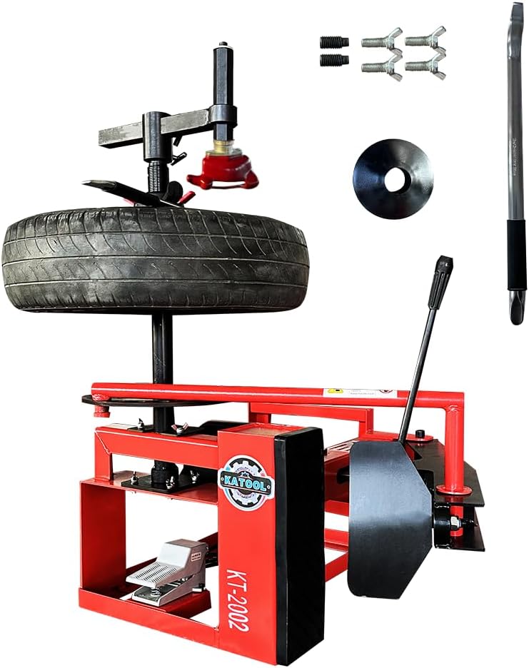 KATOOL KT2002 Mini Tire Changer Machine 39 Inch Air Bead Breaker No Anchor Portability Fit for Road Rescue, Mobile Car Repair