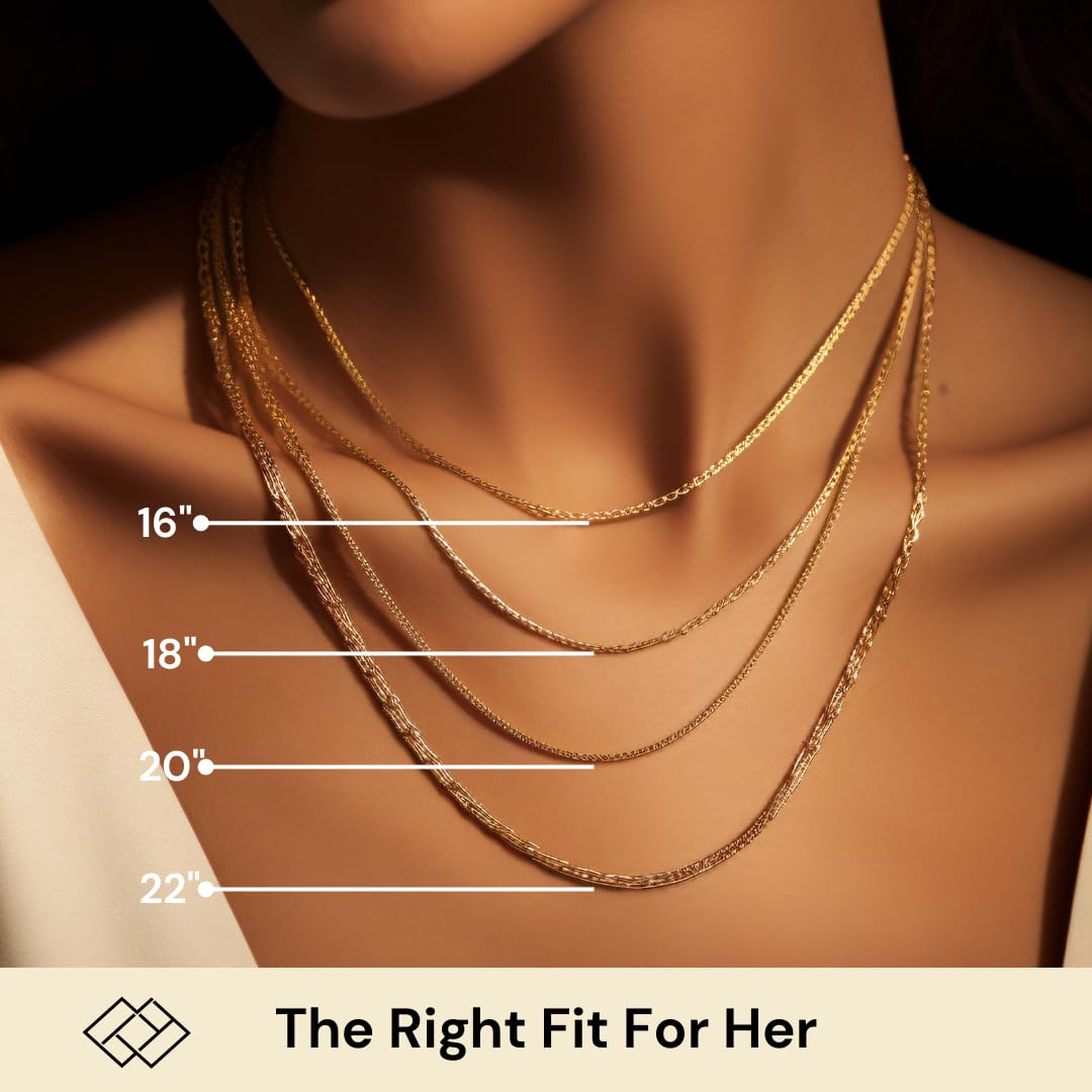ITALIAN FASHIONS REAL Solid 14K or 10K Yellow Gold 1.50mm,1.7mm, 2.0mm Flat Open Wheat Spiga Chain Necklace with Lobster Claw Clasp | Multiple Lengths Available | Men Women | MADE IN ITALY (10K Solid Yellow Gold 1.5mm, 18.0 Inches) - Grand Goldman