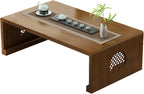 2025 Newly Upgraded Japanese Floor Table Folding Japanese Coffee Table No Assembly, Solid Wood Low Tatami Table Portable Japanese Style Low Tea Coffee Table for Sitting on The Floor Easy Storage