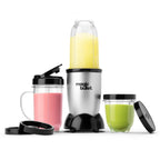 Magic Bullet® Blender Set, 7-Piece Set, 250W Blender and Food Processor, 2 Blending Cups, Cross Blade, Compact Design, Smoothies, Sauces, Silver, MBR-0701AK