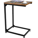 Simple Trending C Table Tempered Glass End Table, Couch Side Table, Snack Sidetable with Metal Frame, TV Tray Table for Small Space, Sofa Couch and Bed Side Table, Black