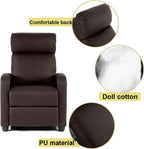 FDW Recliner Chair Reclining Sofa Leather Chair Home Theater Seating Lounge with Padded Seat Backrest