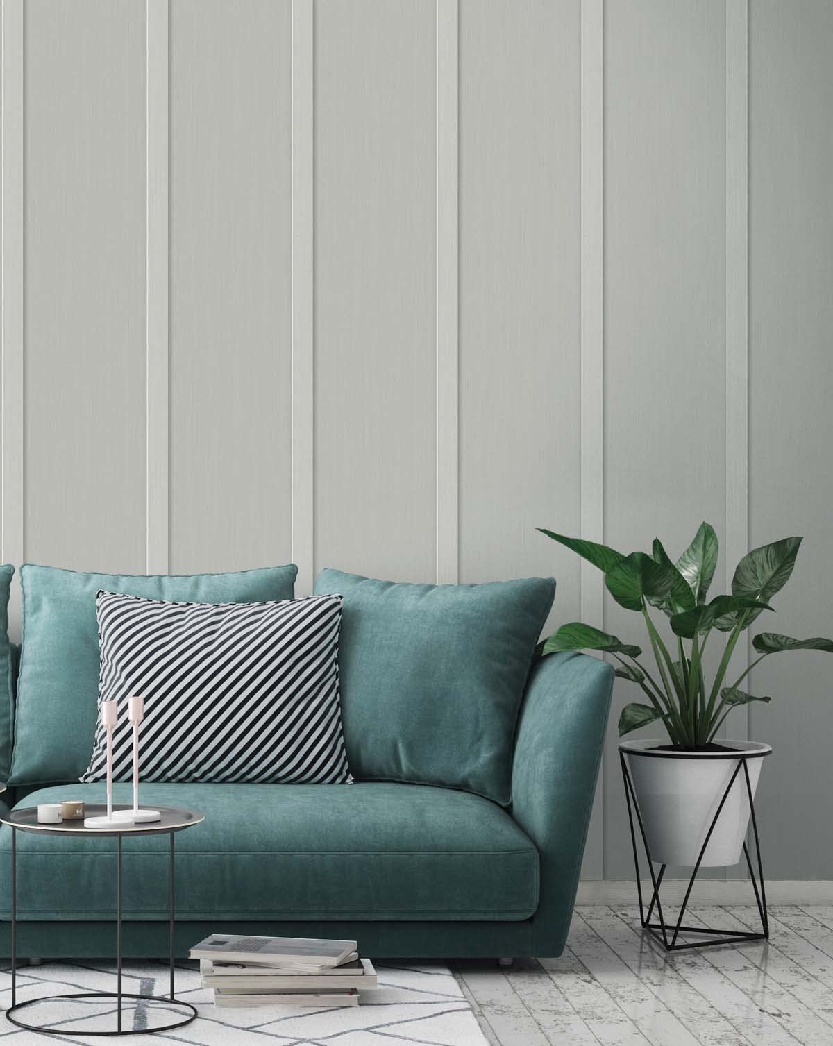 Papel de Parede Autoadesivo NextWall Faux Board and Batten (Cinza Porto)