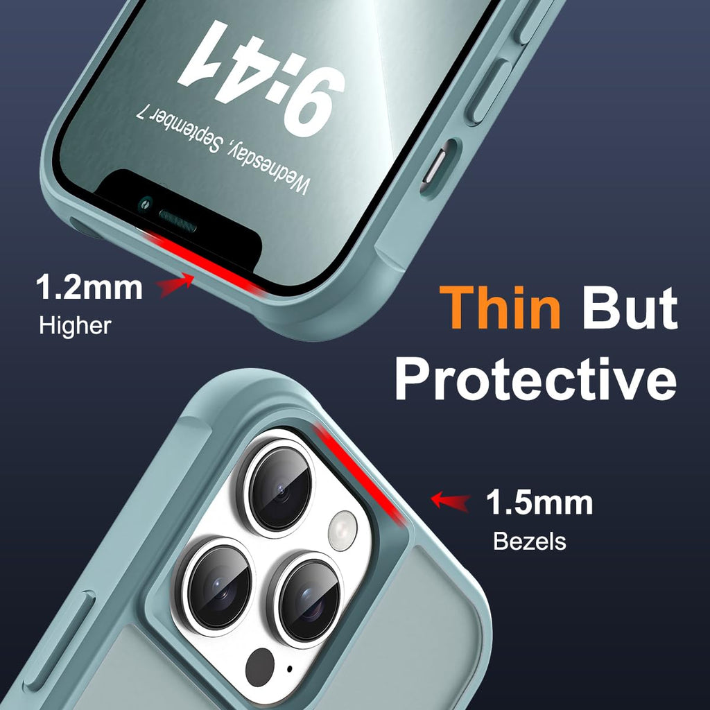 SKYLMW Compatible with iPhone 12 Pro Max Case & iPhone 13 Pro Max Case with Invisible Magnetic O-Ring Stand Case for iPhone 12 & 13 Pro Max 6.7" [Compatible with MagSafe][Great Grip Feeling], Blue