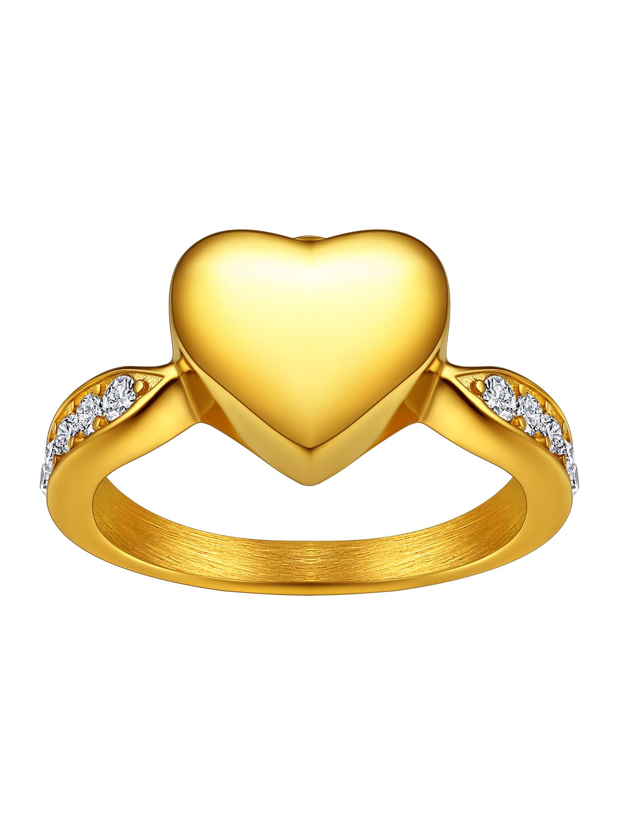 Stainless Steel Heart/Claddagh Cremation Urn Ring for Ashes for Women Waterproof Locket Rings Memorial Jewelry(with Gift Box)