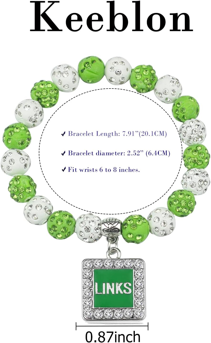 Sorority Paraphernalia Gift for Women Greek Sorority Bracelet Pink and Green Rhinestone Bracelet Sisterhood Jewelry