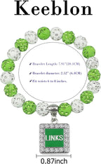 Sorority Paraphernalia Gift for Women Greek Sorority Bracelet Pink and Green Rhinestone Bracelet Sisterhood Jewelry