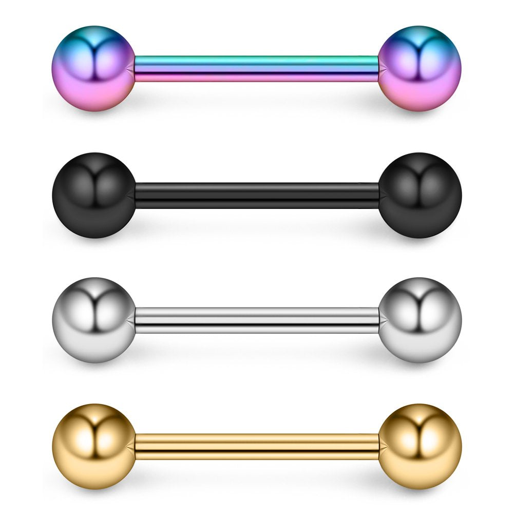 Ruifan 316L Stainless Steel Nipple Shield Barbell Ring Bar Body Piercing 14G