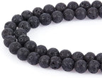 PH PandaHall 470pcs 8mm Lava Beads Natural Black Bead Black Lava Spacer Beads Oil Diffuser Bead Round Rock Stone Volcanic Rock Chakra Stone for Earrings Necklaces Bracelet Jewelry Making