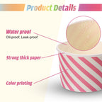 500 Pcs Paper Ice Cream Cups, 8 oz Disposable Dessert Sundae Bowls Frozen Yogurt Twill Snack Soup Hot Cold Food Paper Cups for New Year, Birthday, Wedding, Baby Shower, Party Supplies, Multicolor