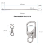 Ahiller Biker Wallet Chain, Heavy Duty Pocket Chain with Lockable Carabiner, Men Chains for Keys, Jeans, Pants, Purse and Handbag（QK-Silver-1PCS） - Grand Goldman