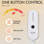 Coperta Elettrica Riscaldata Plaid con 5 Livelli di Riscaldamento e Spegnimento Automatico dopo 4 Ore, Plaid Riscaldato 50"x60" con Certificazione ETL e FCC per Casa e Ufficio, Lavabile in Lavatrice, Grigio Scuro