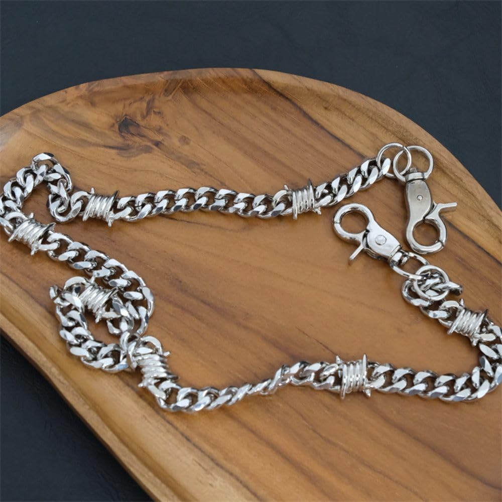 Chaîne de portefeuille PINKPIN pour motard, chaîne de poche robuste avec fermoir rond, chaînes pour hommes pour jeans, pantalons, accessoires de vêtements