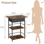 Mini Coffee Bar, 3-Tier Floor Standing Coffee Table with Drawer, Side Table for Living Room, Home Small Space, Kitchen, Office, Coffee Maker Table