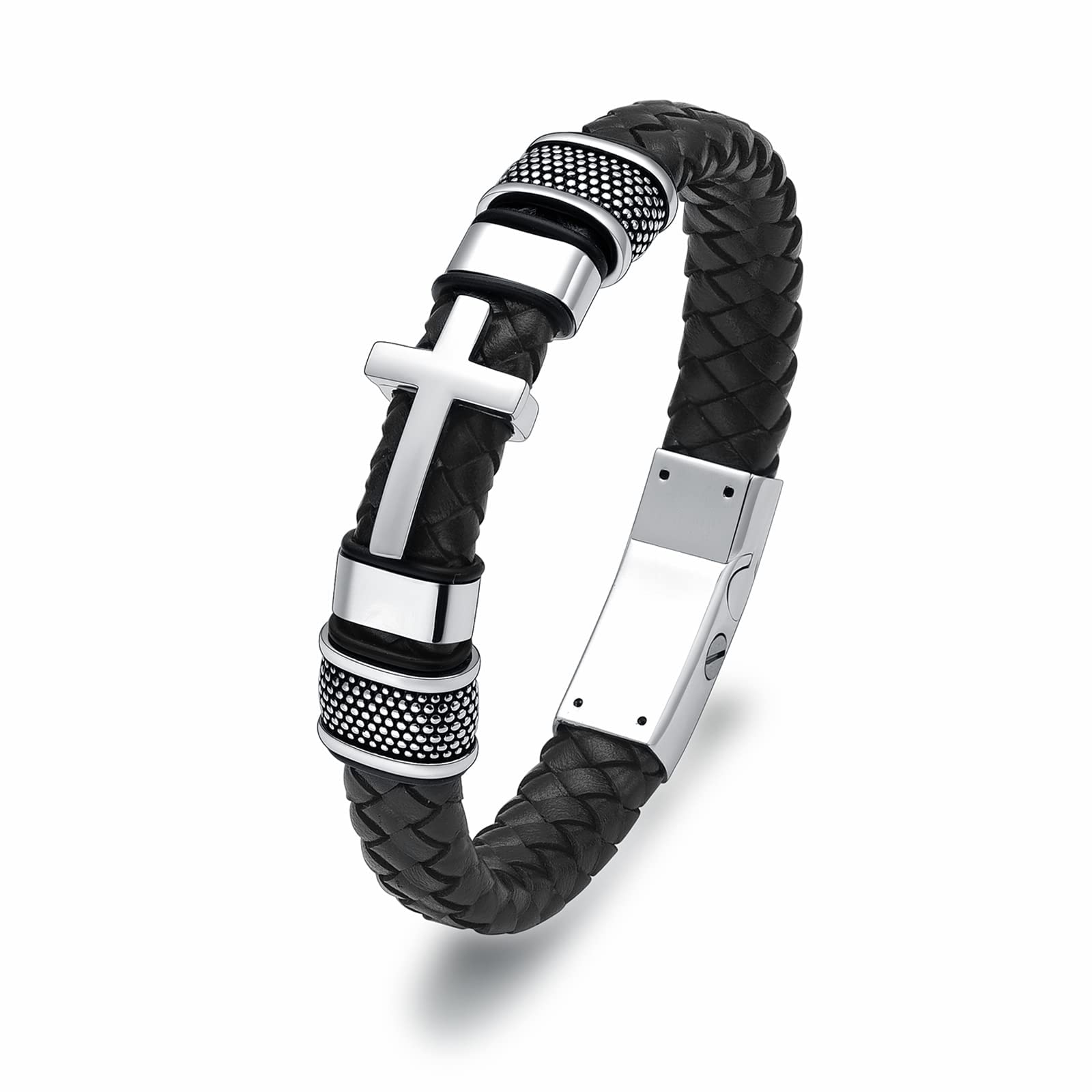 shajwo Cremation Jewelry Cross Urn Bracelet for Ashes for Women Men Keepsake Memorial Cuff Bracelet