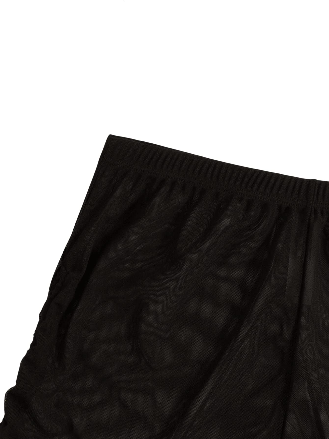 Bas de bikini en maille transparente latérale à cordon pour femme Verdusa, short de couverture de maillot de bain noir M