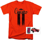 Chevy Camaro Vintage Car Logo GM, T Shirt & Stickers Orange