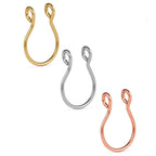 Ruifan 316L Surgical Steel Tribal Fake Faux Clip On Septum Nose Hoop Ring Body Jewelry Piercing Unisex 20 Gauge 5/16"(8mm) 2-6PCS