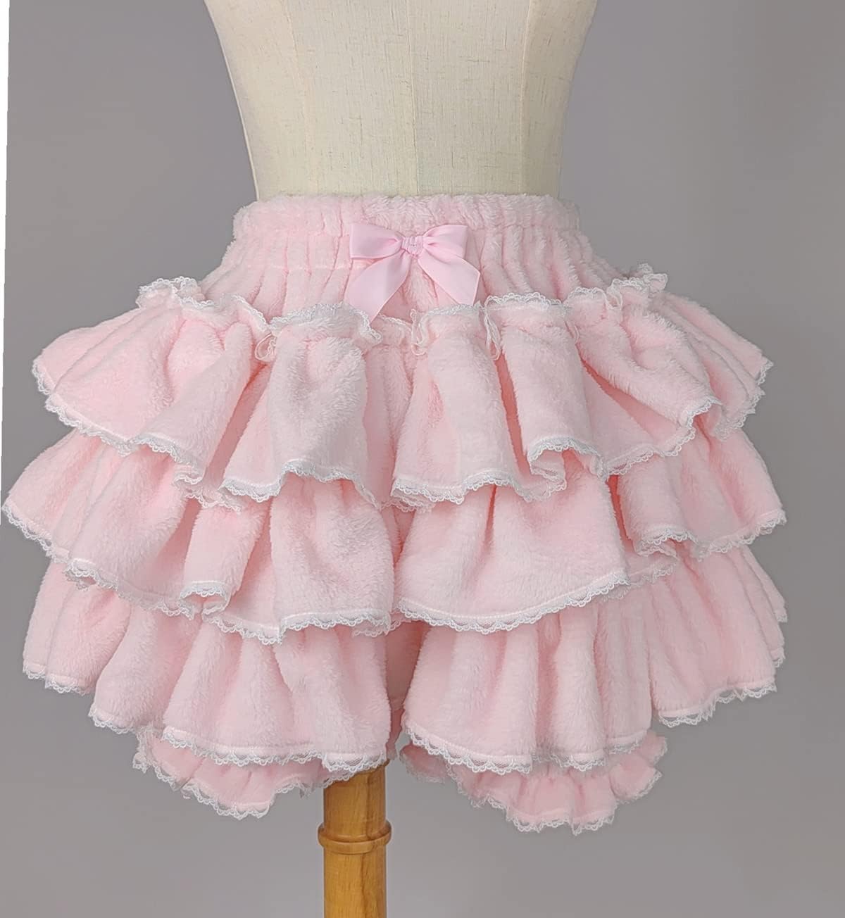 Women Lolita Bloomers Teens Cute Maid Tiered Ruffle Bloomer Shorts Kawaii Fuzzy Fluffy Pumpkin Pants Pettipants