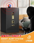 Cassaforte ignifuga pesante da 8,0 Cuft per la casa, cassaforte extra grande ignifuga e impermeabile, cassaforte antifurto per la casa con doppi allarmi, cassaforte con serratura nascosta sul fondo, cassaforte digitale di sicurezza per ufficio