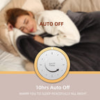 Coperta Elettrica Riscaldata Plaid con 5 Livelli di Riscaldamento e Spegnimento Automatico dopo 4 Ore, Plaid Riscaldato 50"x60" con Certificazione ETL e FCC per Casa e Ufficio, Lavabile in Lavatrice, Grigio Scuro