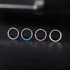 PEAKLINK 16G 18G 316L Stainless Steel CZ/OPAL Septum Piercing Septum Clicker Ring Hinged Nose Ring Daith Earrings Conch Piercing Jewelry Helix Cartilage Tragus Lobe Belly Hoop Earring