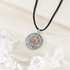 YAFEINI Wheel of the Year Necklace Sterling Silver Ouroboros Necklace Wheel of the Year Sabbat Calendar Pagan Jewelry for Women