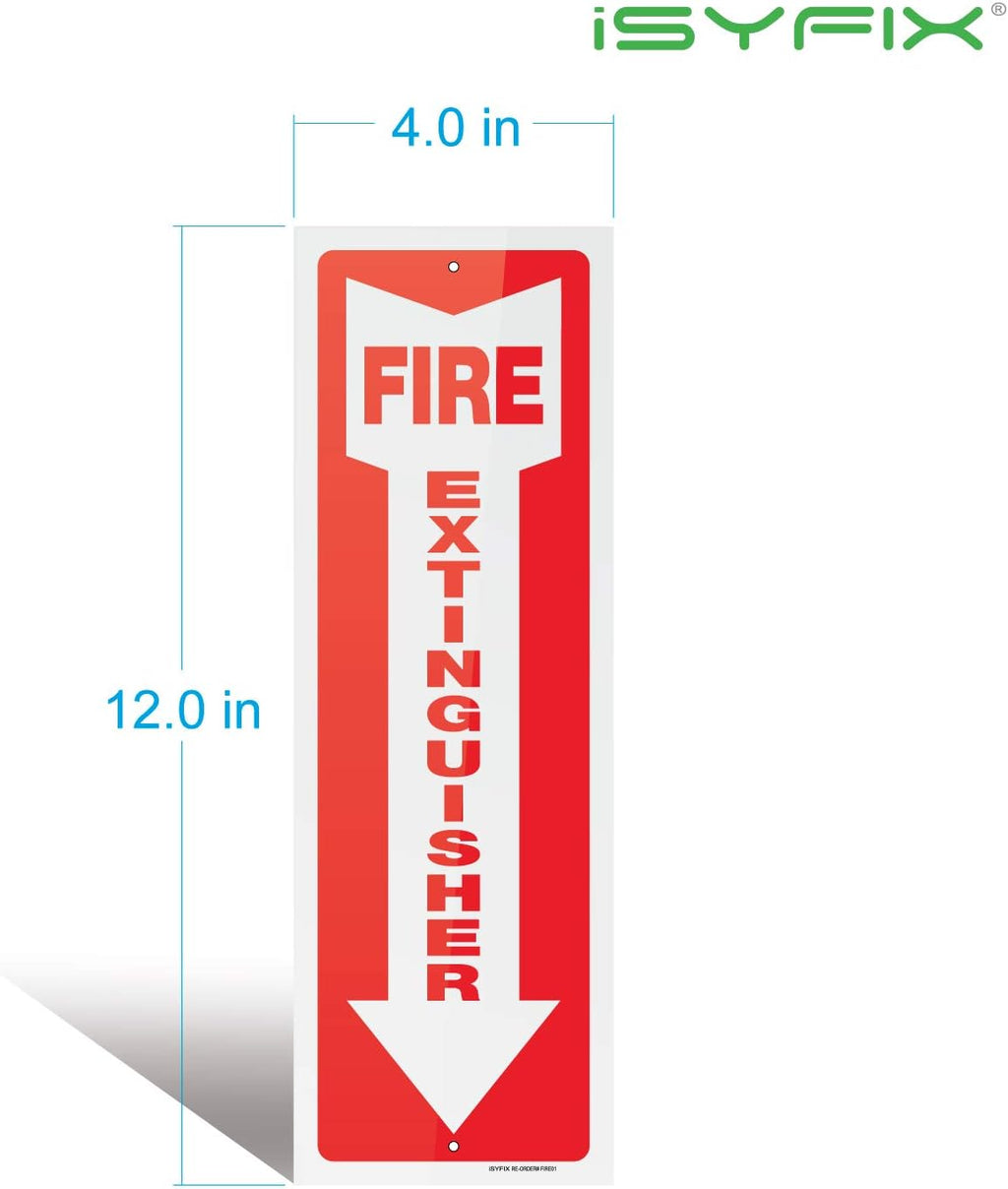 iSYFIX Fire Extinguisher Signs – 3 Pack 4x12 Inch – 40 mil Thick Polystyrene Plastic, Laminated for Ultimate UV, Weather, Scratch, Water & Fade Resistance, Indoor & Outdoor