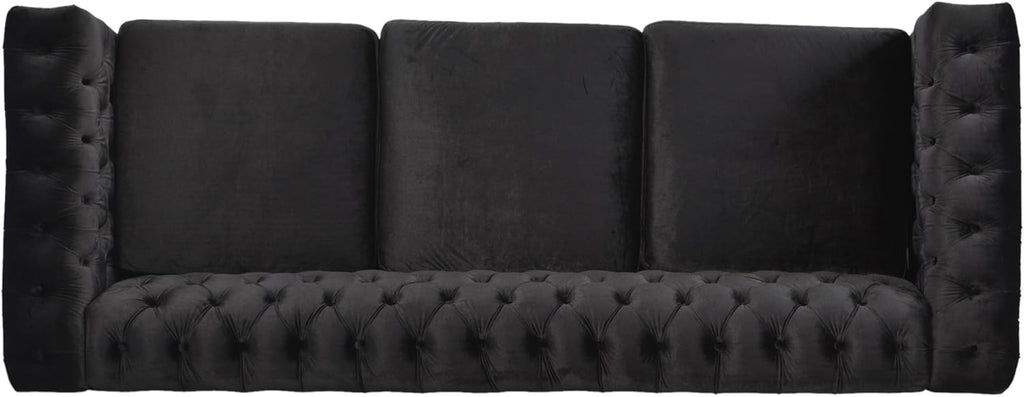 KEIKI 83" Sofa Couch 3-Seater with Button-Tufted Velvet,Mid Century Modern Design Chesterfield Style