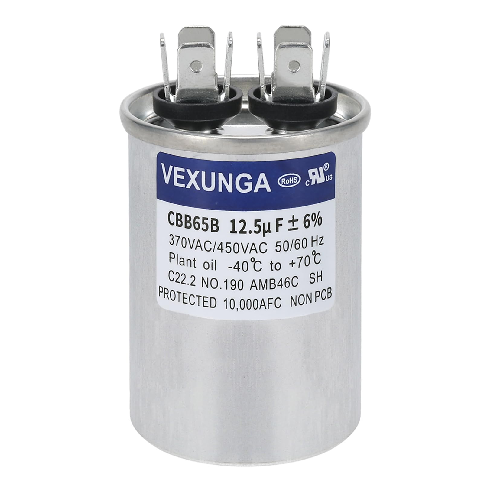45/5 uF 45+5 MFD 370V or 440V Dual Run Start Round A/C Capacitor 45 5 uF 370 440 Volt VAC CBB65B Air Conditioner Capacitors for AC Unit Fan Motor Start or Heat Pump or Condenser Straight Cool
