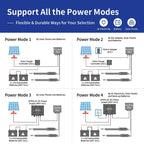 TOPENS AD8S Automatic Solar Gate Opener for Heavy Duty Dual Swing Gates Up to 18ft per Arm, Dual Swing Gate Operator Battery Powered with Remote Control Kit Gate Motor Solar Panel Included