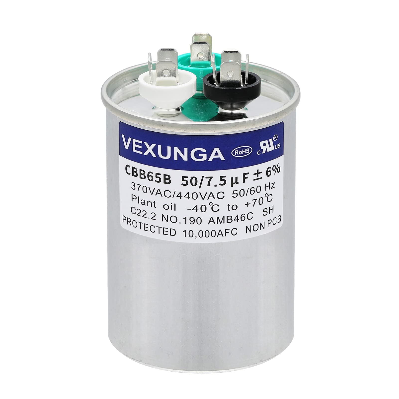 45/5 uF 45+5 MFD 370V or 440V Dual Run Start Round A/C Capacitor 45 5 uF 370 440 Volt VAC CBB65B Air Conditioner Capacitors for AC Unit Fan Motor Start or Heat Pump or Condenser Straight Cool