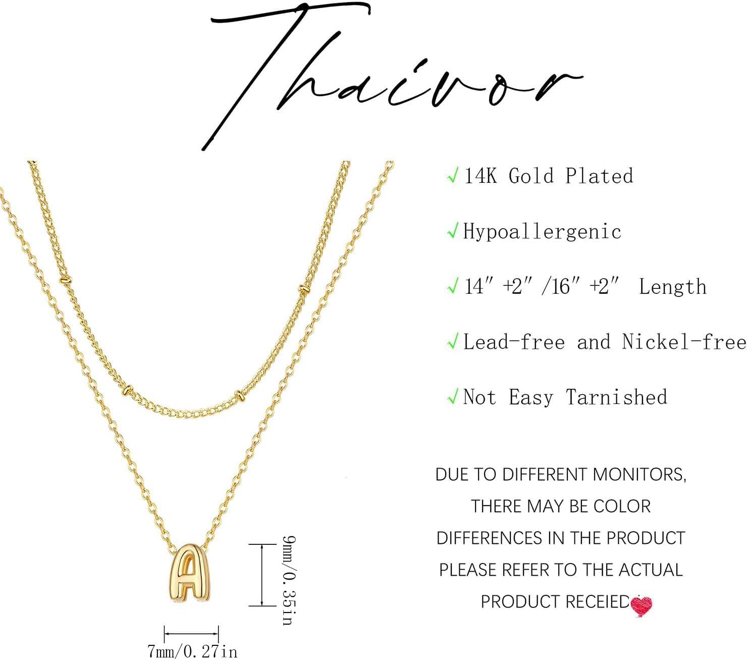 Bubble Letter Halskette Gold Schicht Initial Halsketten für Frauen 14K Gold überzogene Anhänger Halsketten Kleine Zarte Choker Halskette Süße Halskette Stapel Teen Geschenk Trendige Sachen Personalisierte Schmuckgeschenke