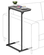 TUTOTAK C Shaped End Table, Tv Tray, Small Side Table, 28.7 inch Tall Couch Table, Tray Table, Sofa Table, Living Room, Bed Room, Brown TB01BB071