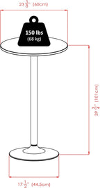 Winsome Spectrum-Pub-Table, Black & Chrome