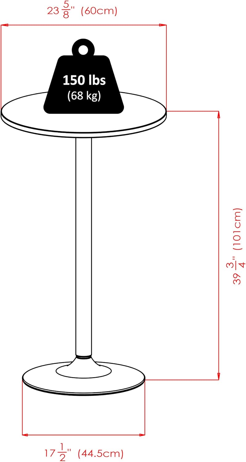 Winsome Spectrum-Pub-Table, Black & Chrome